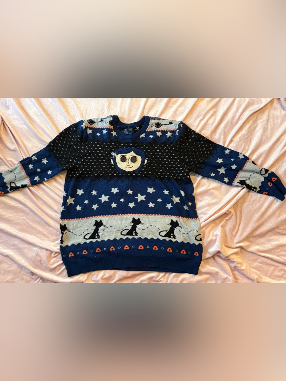 Coraline Sweater Real Button Eyes